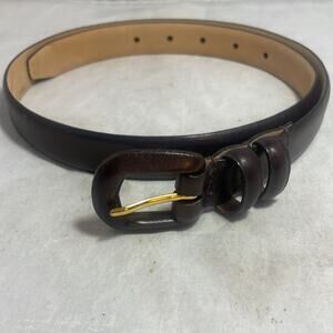 Dark Brown Genuine Italian Calfskin Leather Lined Waist belt size Medium